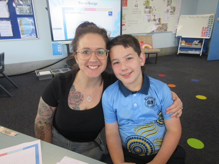 Student and parent learning in the classroom